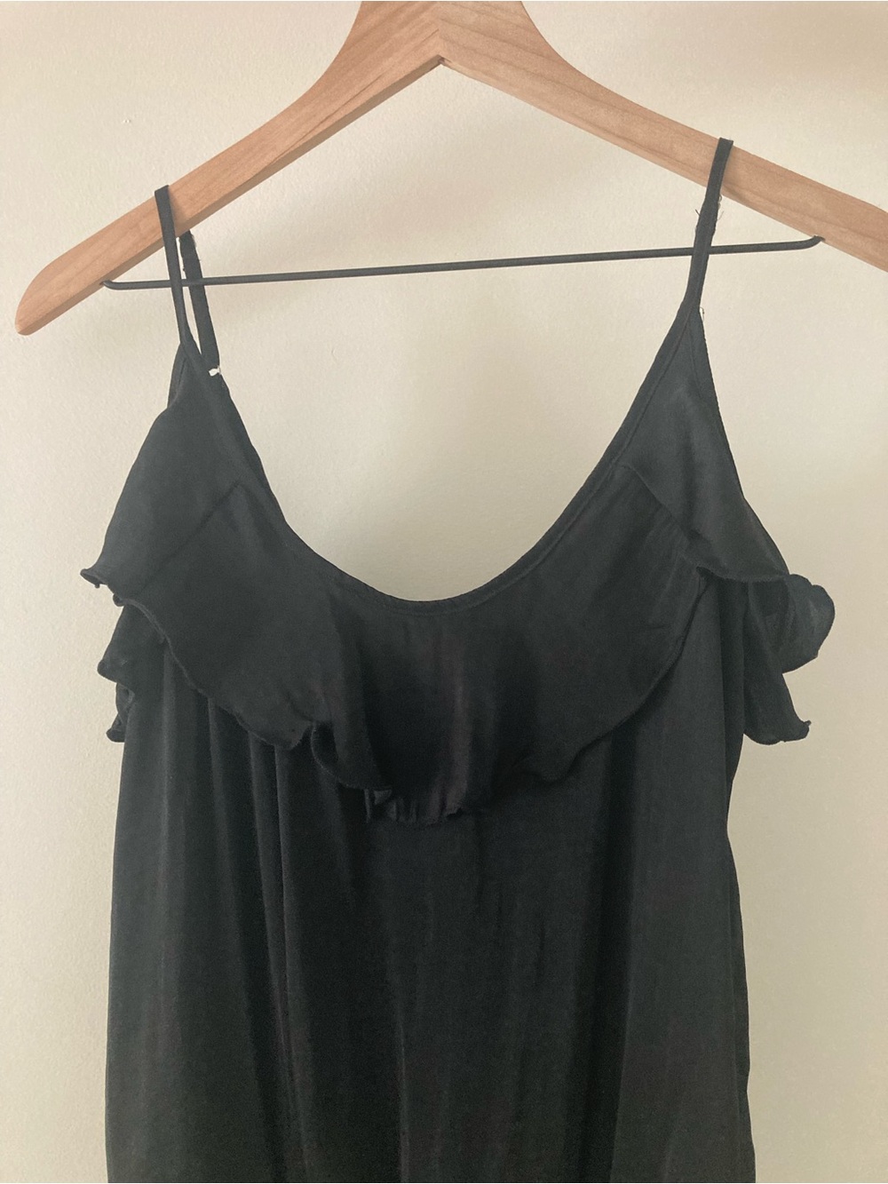 Free People Silky ruffled tank bodysuit
